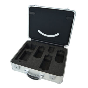 aluminium demo kit cases with foam insert cut to hold product samples