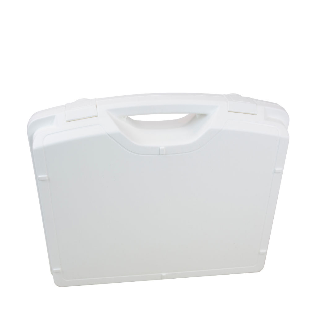white plastic case 400x320mm with capability to add tamper evident security cable - PottertonPacs white plastic case 400x320mm with capability to add tamper evident security cable