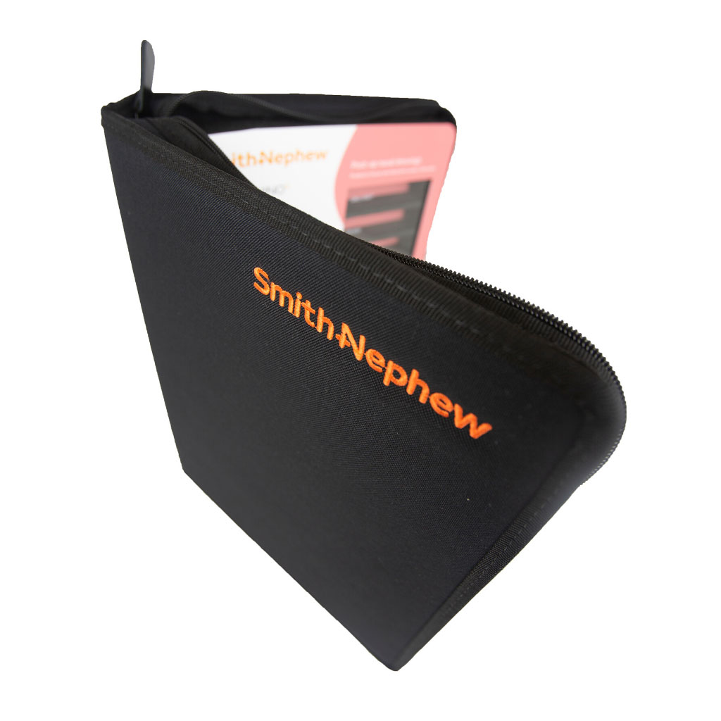 medical sample case A4 in size with embroidered orange logo - PottertonPacs medical sample case A4 in size with embroidered orange logo