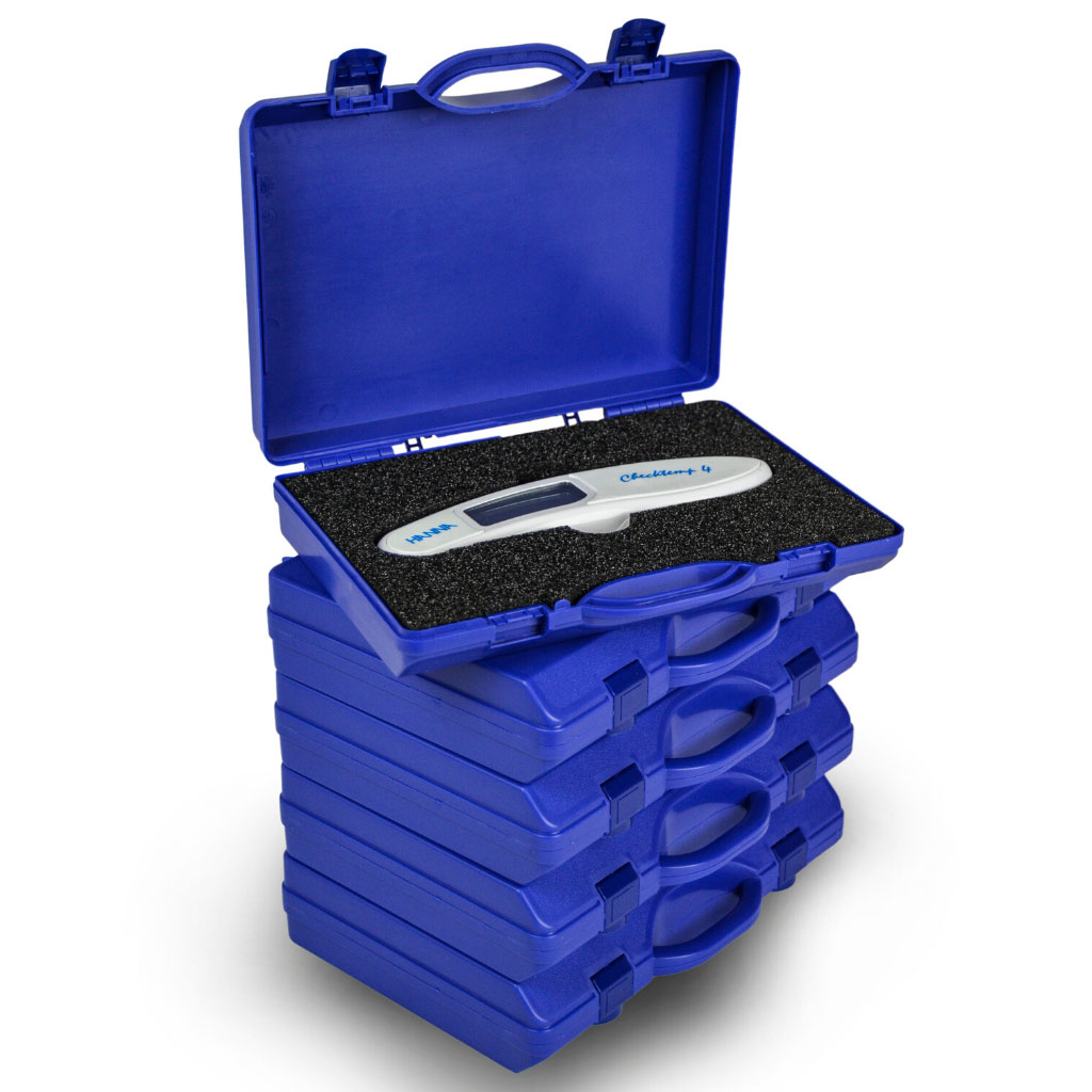 blue plastic cases with custom cut foam insert for medical test equipment - PottertonPacs blue plastic cases with custom cut foam insert for medical test equipment