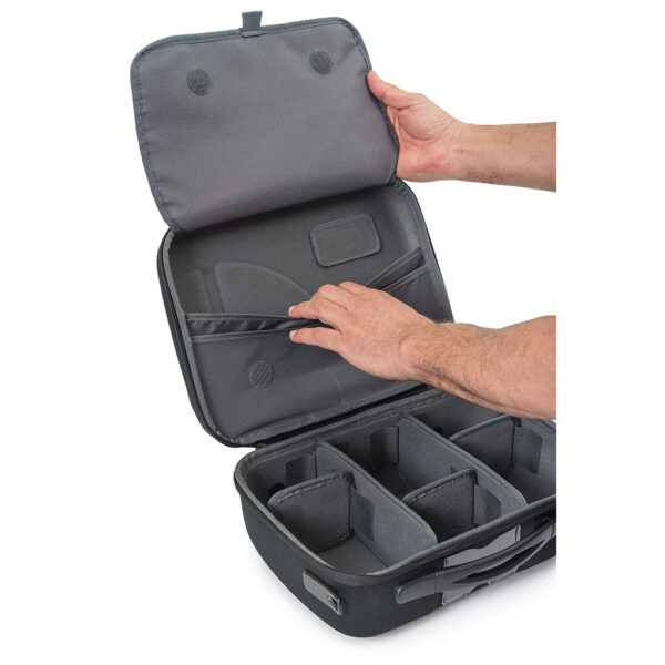 shell 330 case with lid pocket and movable divider for organised storage