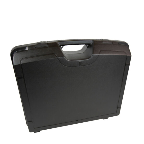 black plastic case 570x445mm with capability to add tamper evident security cable