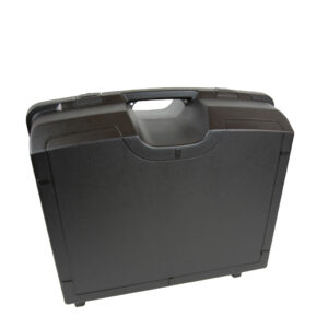 black plastic case 570x445mm with capability to add tamper evident security cable