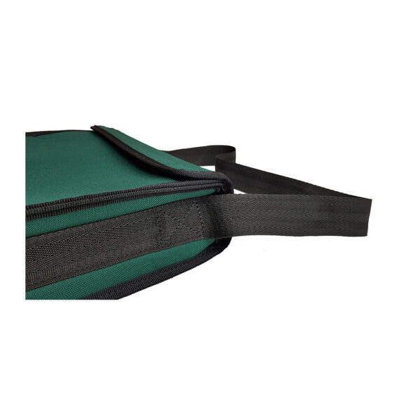 padded corner window sample bag in green with carry handle