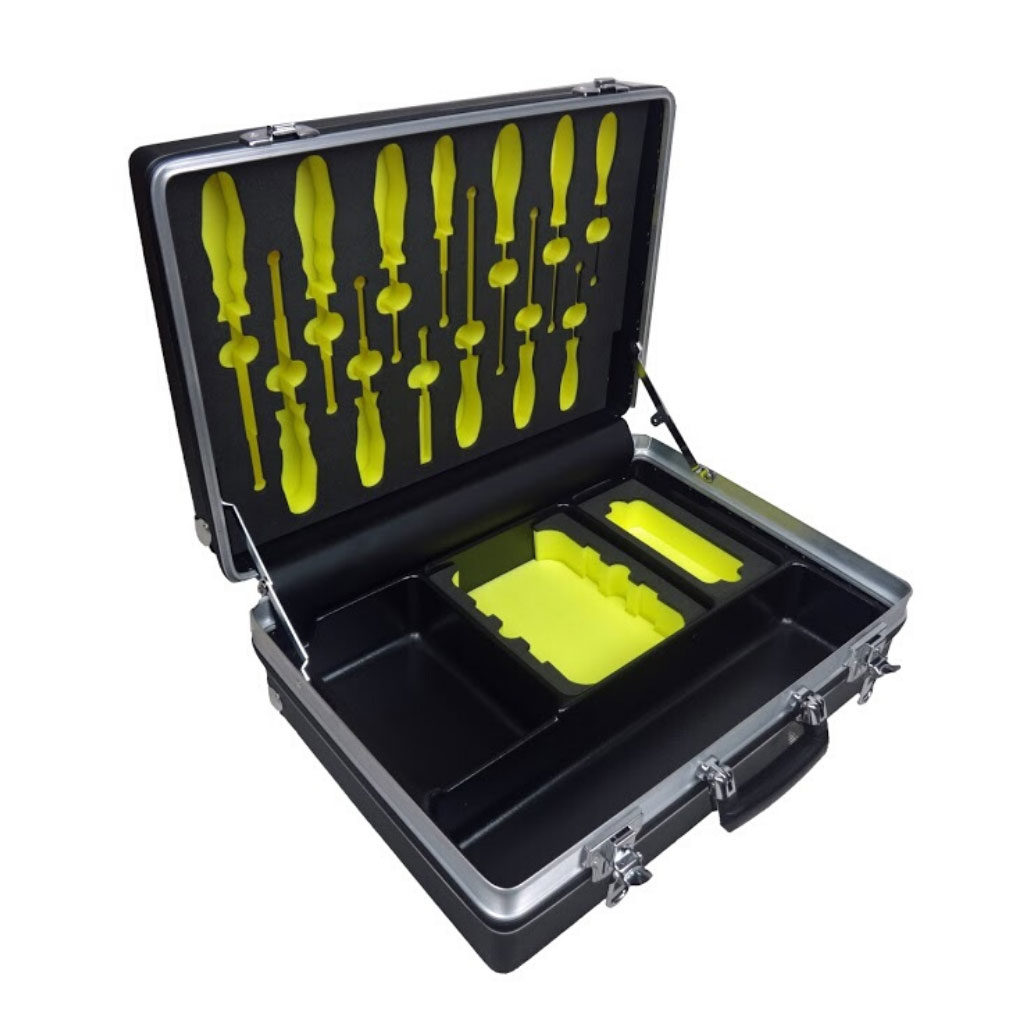 abs tool case colour yellow and black cnc routed foam