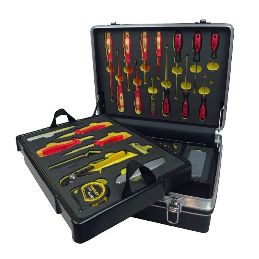 abs tool cases with dual colour yellow and black cnc routed foam