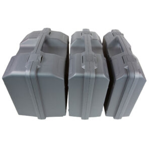 Plastic carry case in 3 sizes, all grey
