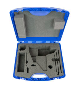 custom cut foam in a plastic case for spray equipment