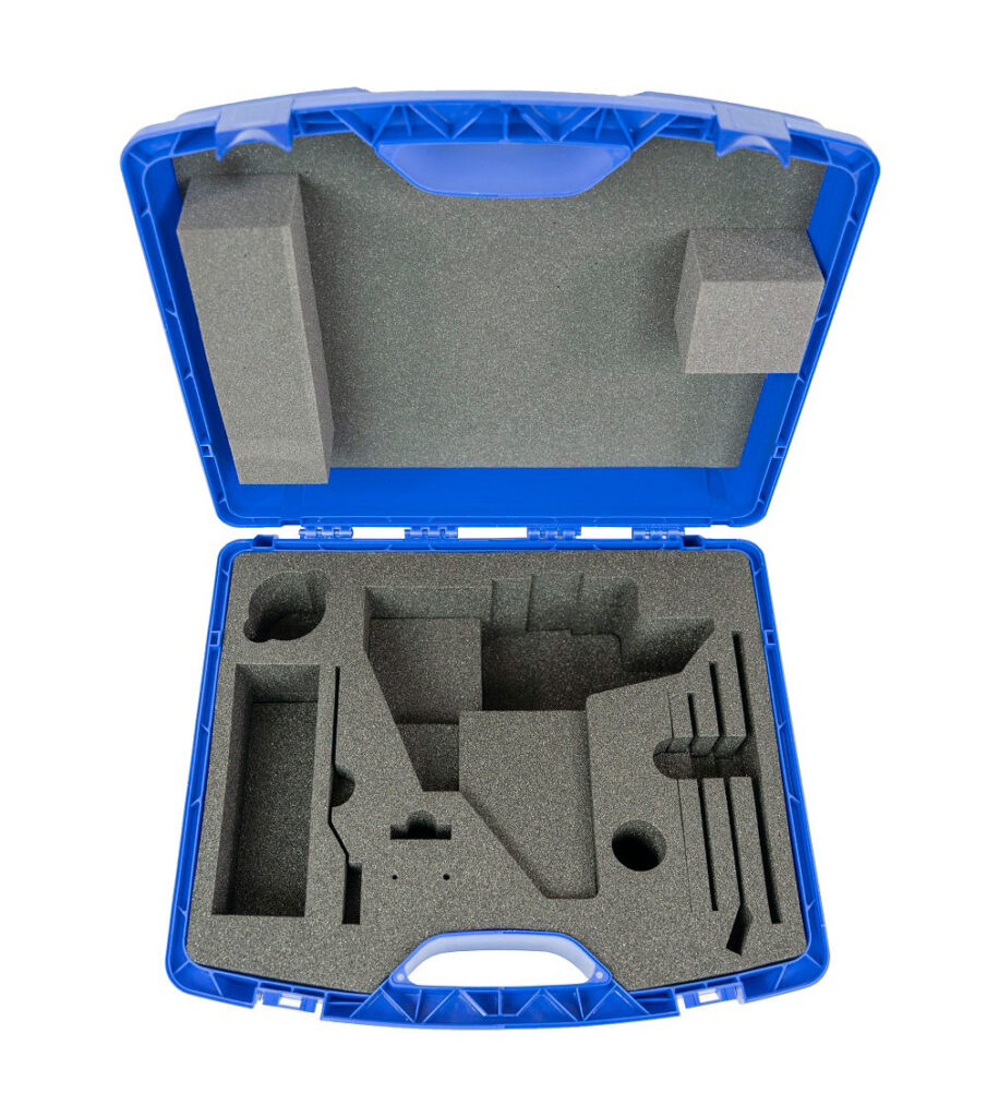 custom cut foam in a plastic case for spray equipment