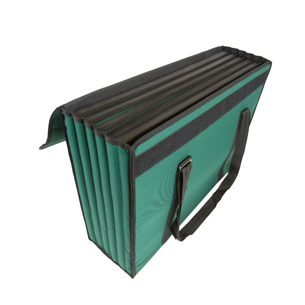 padded dividers in green sample door bag - PottertonPacs padded dividers in green sample door bag