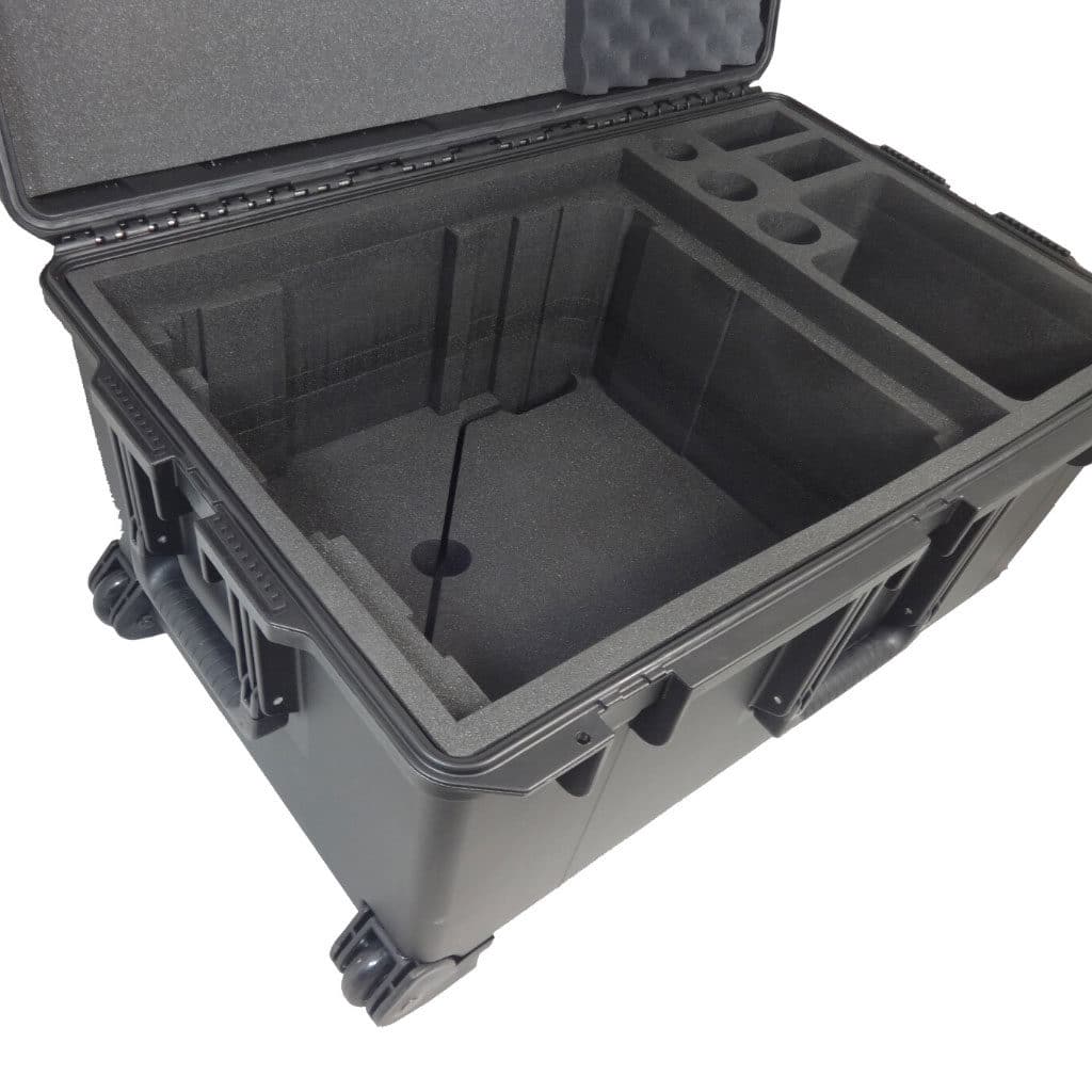 Peli case with black custom foam packaging