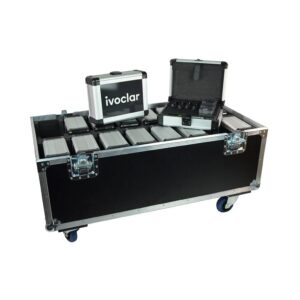 road trunk with custom foam insert cut to house 16 dental training kit cases for educational courses