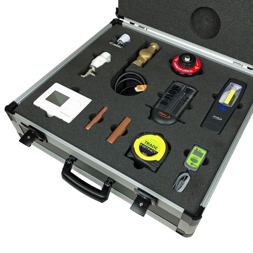 aluzone custom made flight case with foam insert to hold sales demo kit