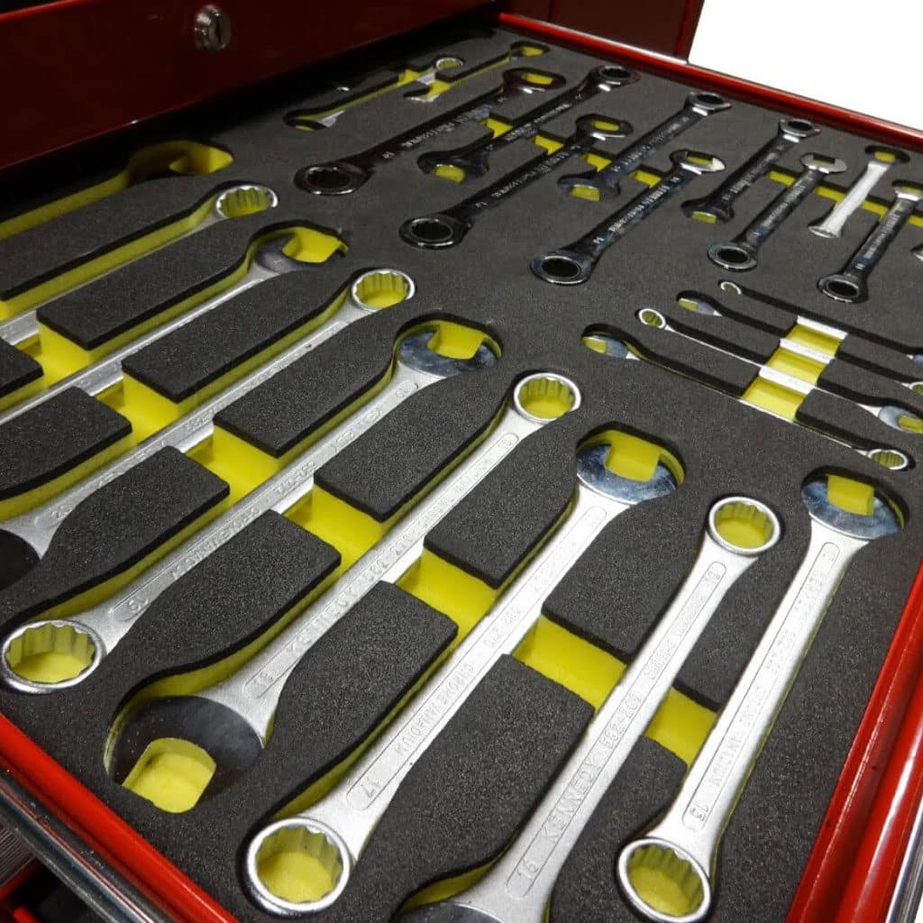 tool chest foam inserts for tool tool control and FOD prevention