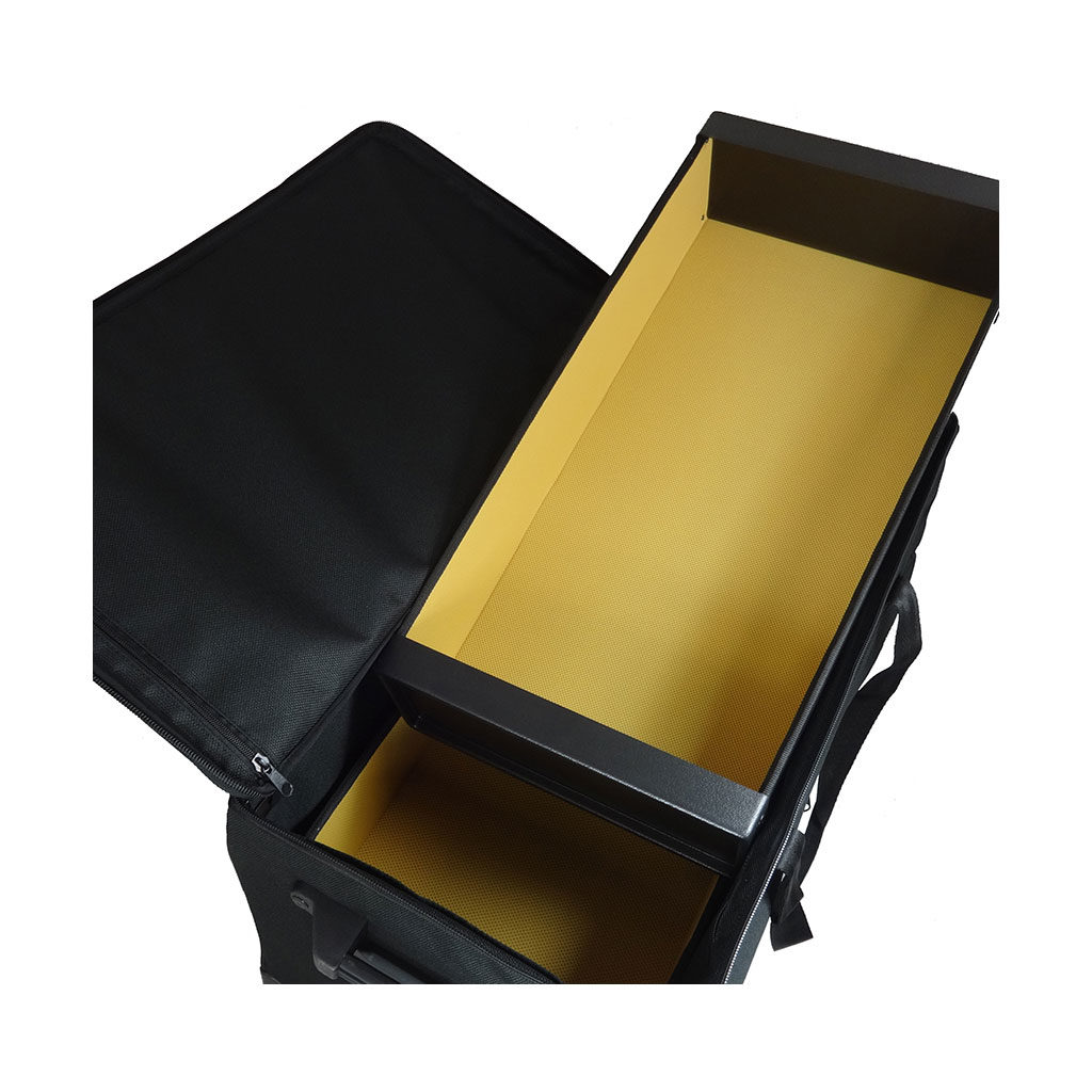 stocking trays inside holdall style shoe sample bag - PottertonPacs stocking trays inside holdall style shoe sample bag